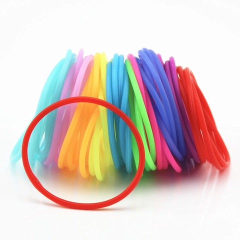 Bracelet en Silicone Noctiluque Brille Dans le Noir Bracelet en Caoutchouc Élastique Coloré pour Enfants Adultes Bijoux de Fête