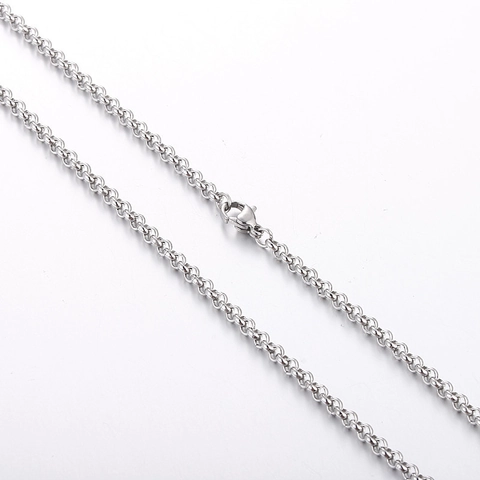Collana in Acciaio Inossidabile Catena Argento Rolo Link Testurizzata O-Chain Per Uomo Donna Minimalista DIY Gioielli Accessorio