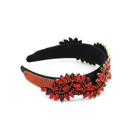 Diadema Barroca de Lujo con Diamantes de Imitación para Mujer Vintage en Forma de S Cristal Colorido Diadema Ancha de Strass para Fiesta