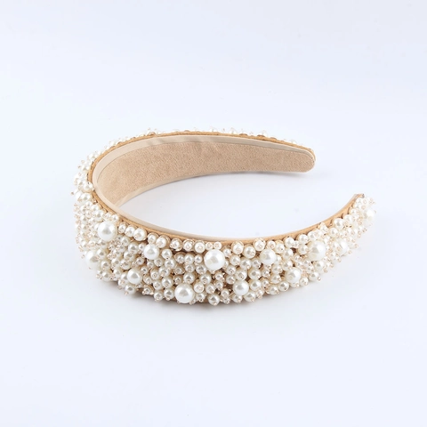 Elegant Wide Braided Artificial Pearl Headband For Women Fashion Wedding Party Hair Accessories Hairband Headwear