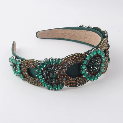 Cerchietto Barocco Con Strass Per Donna Retro Lussuoso Cristallo Floreale Imbottito Fascia Per Capelli Accessori Per Capelli Festa