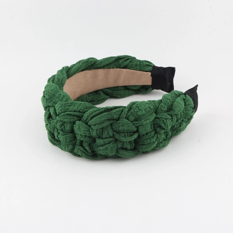 Mode Breites Gewebtes Stoff Haarrand Für Damen Plissiertes Seersucker Gepolstertes Haarband Streetstyle Haar Zubehör Geschenk