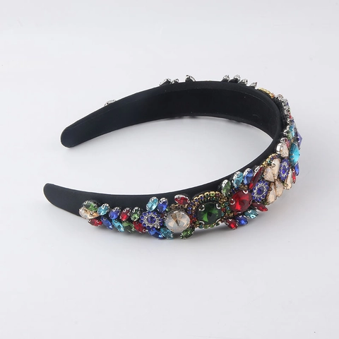 Cerchietto Barocco in Metallo di Lusso per Donna Elegante Cerchietto con Strass Accessori per Capelli in Cristallo per Festa Matrimonio