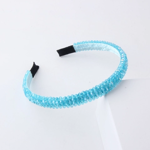 Fashionable Handmade Woven Crystal Beaded Headband Elegant Sparkling Hair Hoop For Women Versatile Daily Party Hair Accessories