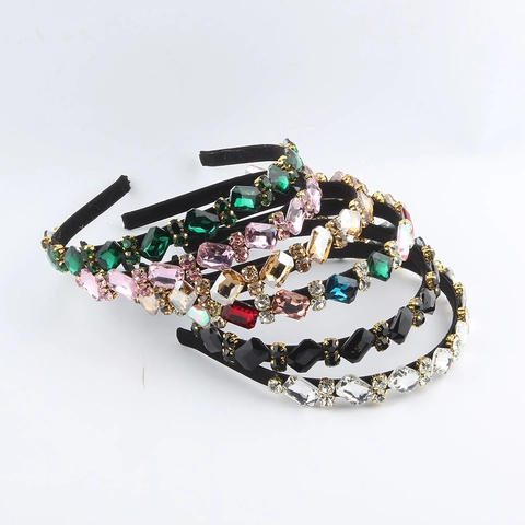 Cerchietto con Strass Sottile in Stile Coreano Elegante Cerchio per Capelli con Cristalli Colorati per Donna Accessori per Capelli
