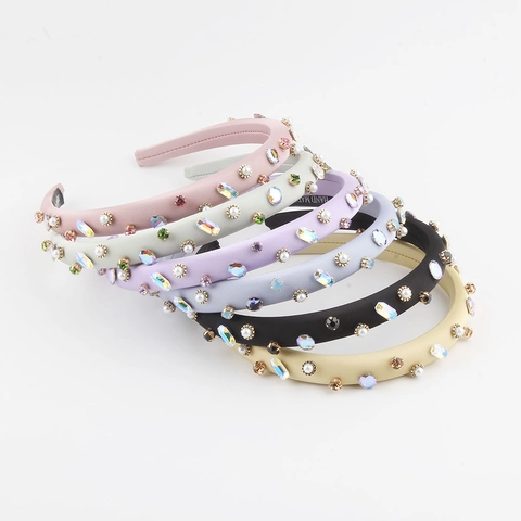 Eleganter Strass Künstliche Perle Gepolsterter Schwamm Stirnband Für Damen Handgewebtes Mode Haarzubehör Für Street Travel