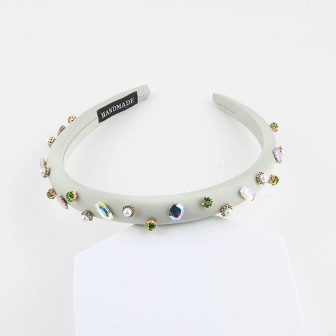 Eleganter Strass Künstliche Perle Gepolsterter Schwamm Stirnband Für Damen Handgewebtes Mode Haarzubehör Für Street Travel