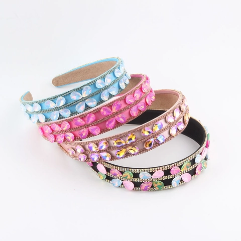 Damen Breiter Strass Besetzter Haarreif Barock Mode Kristall Eingelegter Haarreif Party Hochzeit Haarschmuck Für Damen