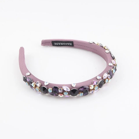 Baroque Rhinestone Padded Headband For Women Vintage Handmade Jeweled Hair Band Fashion Luxury Wedding Party Hair Accessories