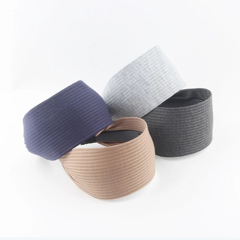 Cerchietto a Costine in Maglia Larga Tinta Unita Fascia per Capelli in Tessuto Scamosciato Retro Sportivo Yoga Copricapo Moda Quotidiana Accessori per Capelli Donna