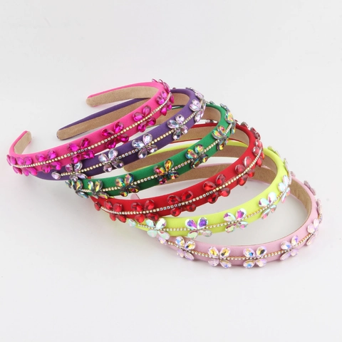 Baroque Style Padded Sponge Headband For Women Luxury Rhinestone Crystal Flower Hair Band Sparkle Fashion Hair Accessory
