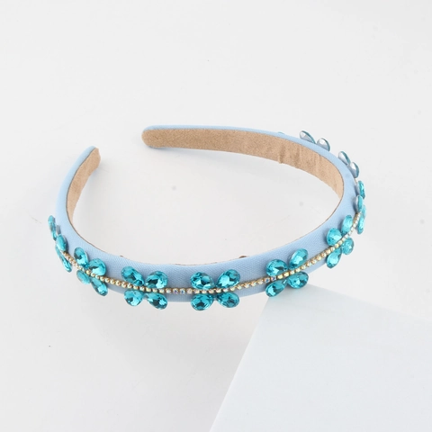 Baroque Style Padded Sponge Headband For Women Luxury Rhinestone Crystal Flower Hair Band Sparkle Fashion Hair Accessory