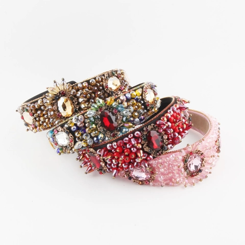 Cerchietto Barocco Vintage a Bordo Largo con Strass per Donna Fascia per Capelli di Lusso Stile Palazzo per Matrimonio e Festa