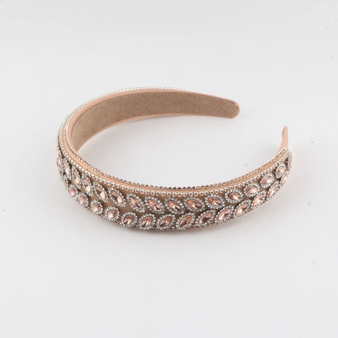 Cerchietto Barocco con Strass e Foglia di Lusso per Donna Fascia per Capelli in Tessuto Vintage Incastonatura Matrimonio Festa Accessori Capelli