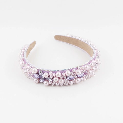 Diadema Acolchada Barroca Para Mujer Perla Artificial Hecha a Mano Incrustada Con Strass Accesorios de Lujo Para El Cabello Boda