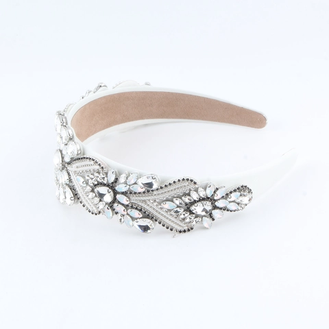 Diadema de Tela con Diamantes de Imitación Barroca Retro Lujosa Diadema de Flores de Cristal para Mujer Boda Fiesta Regalo