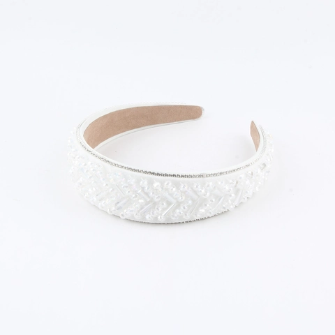 Baroque Padded Thick Sponge Headband Luxury Rhinestone Beads Fabric Hair Band For Women Wedding Party Fashion Hair Accessory