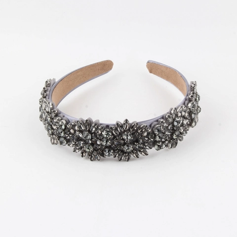 Baroque Luxury Floral Rhinestone Headband For Women Vintage Velvet Wide Hair Band Elegant Wedding Party Hair Accessories
