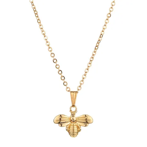 Collana Minimalista con Ciondolo a Forma di Ape in Lega Placcata Oro Delicato Choker Animale per Donna Gioielli di Moda Elegante
