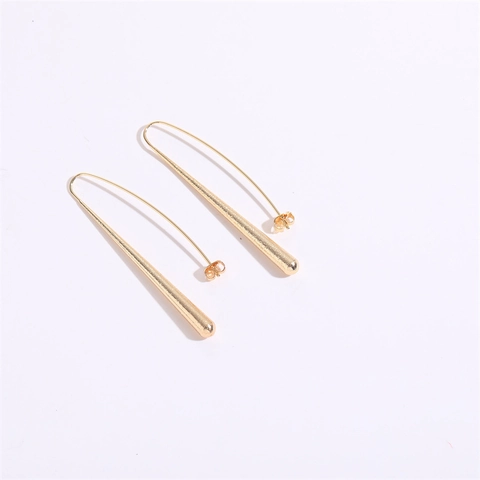 Minimalistische Vergoldete Kupfer Ohrhänger Für Damen Vintage Gehämmerte Blatt Wassertropfen Lange Ohrringe Mode Schmuck Geschenk