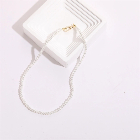 Collier Élégant en Perle Artificielle de Cuivre pour Femme Pendentif Rose Cœur Zirconia Choker Bijoux Plaqué Or Cadeau de Fête