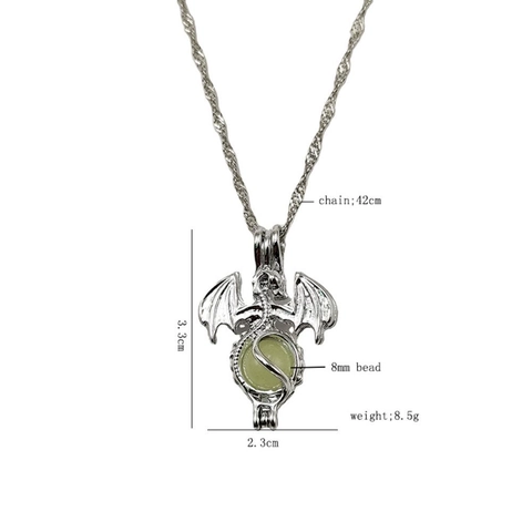 Collana con Pendente a Drago Luminoso Gotico Drago Cavo Glow In The Dark Collana Halloween Gioielli Regalo Per Uomo Donna