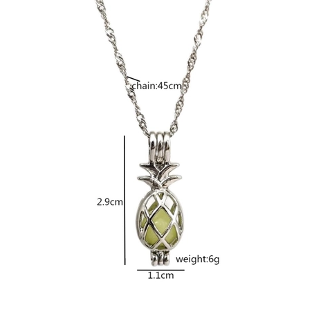 Collana Con Ciondolo ad Ananas Luminosa in Lega Che Si Illumina Al Buio Gioielli a Forma di Frutta per Regalo di San Valentino Donna