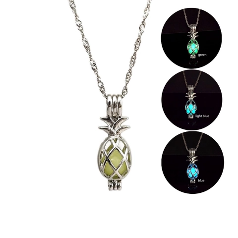 Collana Con Ciondolo ad Ananas Luminosa in Lega Che Si Illumina Al Buio Gioielli a Forma di Frutta per Regalo di San Valentino Donna