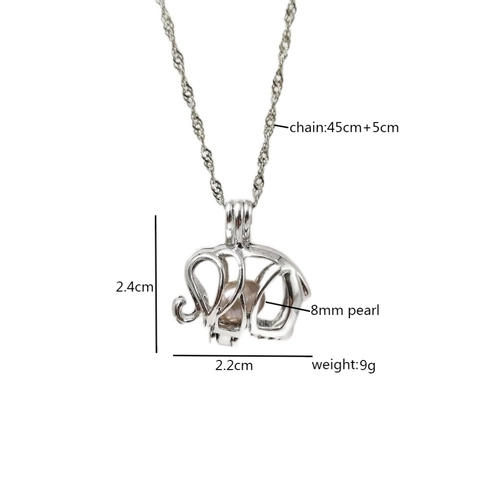 Hollow Animal Cage Pearl Pendant Necklace For Women Alloy Natural Freshwater Pearl Openable Locket Fashion Jewelry Anniversary Gift