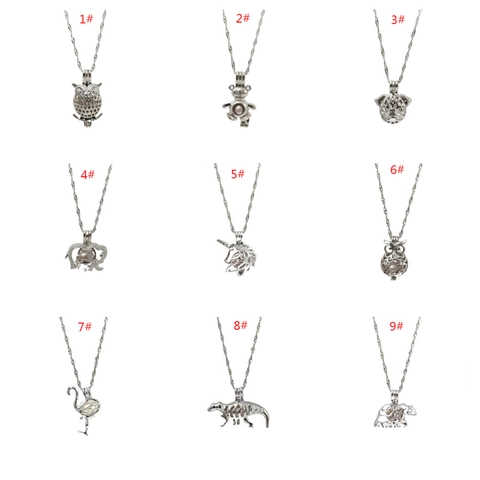 Hollow Animal Cage Pearl Pendant Necklace For Women Alloy Natural Freshwater Pearl Openable Locket Fashion Jewelry Anniversary Gift
