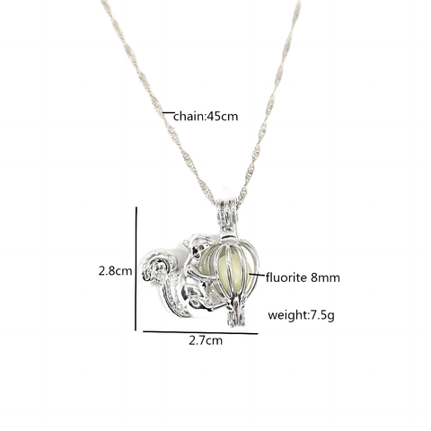 Hohl Eichhörnchen Leuchtend Anhänger Halskette Legierung Leuchten Im Dunkeln Tier Halskette Für Damen Herren Kreativ Schmuck