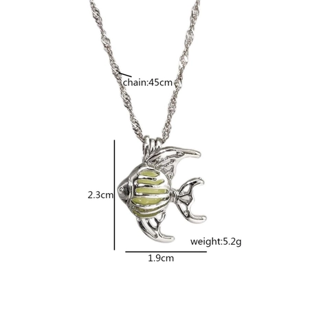 Collana Con Ciondolo a Pesce Tropicale Luminosa per Donna Stile Oceano Spiaggia Estiva Lega Che Si Illumina Al Buio Gioielli