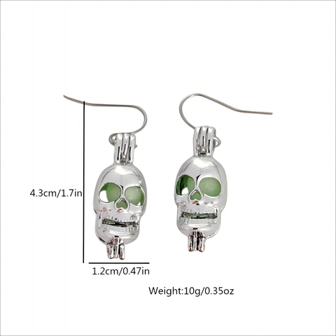 Gothic Leuchtende Totenkopf Ohrhänger Silber Legierung Glow In The Dark Totenkopf Ohrringe Für Halloween Party Damen Herren Schmuck