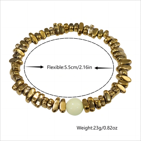 Unisex Leuchtet Im Dunkeln Perlenarmband Geometrisch Unregelmäßig Metallische Glasperlen Elastisches Armband Mode Schmuck