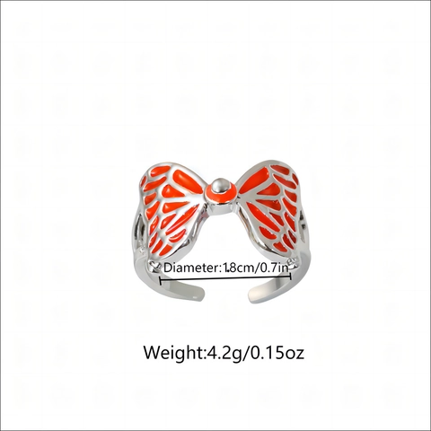 Luminous Butterfly Open Ring Zinc Alloy Glow In The Dark Adjustable Finger Ring Trendy Hip Hop Jewelry Accessory For Women Men