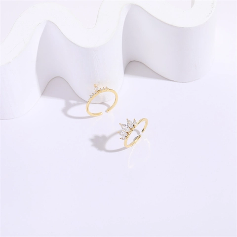 Pendientes Geométricos de Circonia en Forma de U para Mujer Pendientes de Aro de Cobre Bañados en Oro Joyas de Circonia Estilo Ins