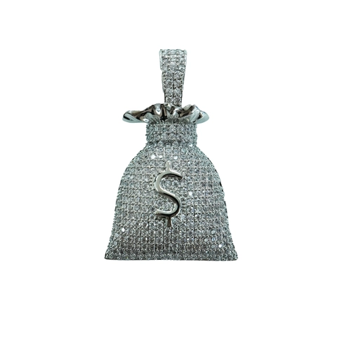 Hip Hop Geldzak Dollarteken Hanger Ketting Koper Iced Out Strass Bling Bling Street Sieraden Voor Mannen Vrouwen Goud Zilver