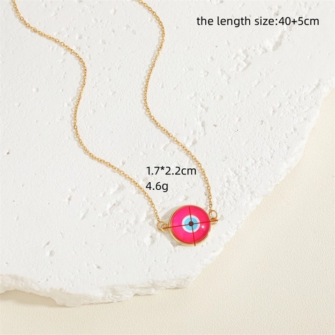 Halskette mit Evil Eye Anhänger für Damen Kupfer Harz Edelstahl Kette Boho Minimalistischer Glücksbringer Modeschmuck Geschenk