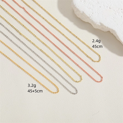 Minimalist Copper Cable Chain Necklace For Women Electroplated Gold Rose Gold Silver Color DIY Finished Jewelry Neck Chain