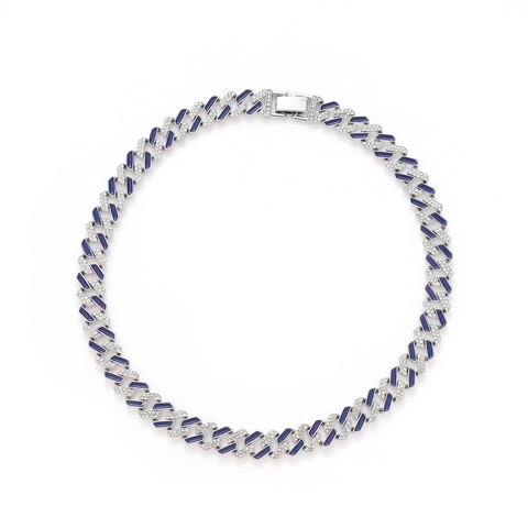 Hip Hop Cuban Link Necklace For Men Women Alloy Rhinestone Pave Enamel Drip Oil Chain Street Style Punk Jewelry Necklace