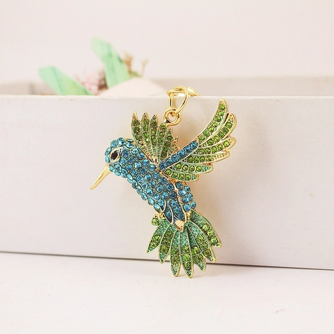 Kolibri Strass Schlüsselanhänger Zinklegierung Vogel Anhänger Auto Schlüsselring Tasche Charme Süßes Tier Schmuck Geschenk Für Damen Mädchen Mode Zubehör