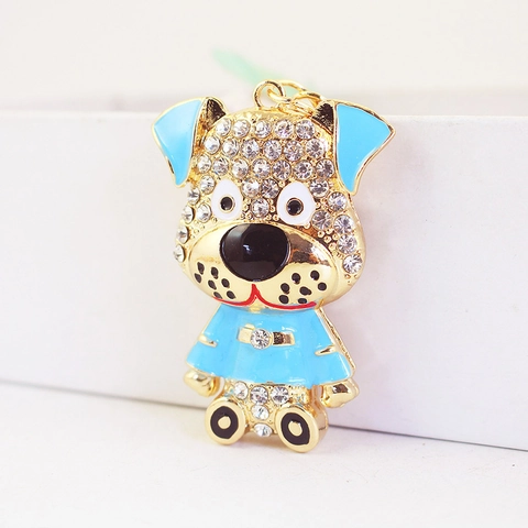Cartoon Dalmatiner Hund Schlüsselanhänger Strass Legierung Emaille Gefleckter Welpe Anhänger Schlüsselring Für Handtasche Auto Geschenk