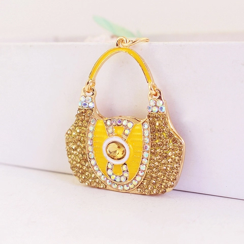 Exquisiter Mode Kristall Handtasche Schlüsselanhänger Zinklegierung Strass Taschenanhänger Metall Schlüsselring Damen Geschenk
