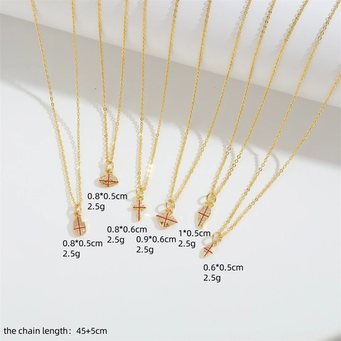 Collier Pendentif Mauvais Œil en Cuivre Zirconia Vintage pour Femmes Main de Fatma Croix Ailes Chaîne de Clavicule Bijoux Cadeau