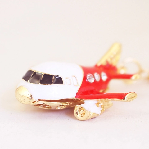 Süßer Cartoon A380 Flugzeug Schlüsselanhänger Zinklegierung Strass Emaille Flugzeug Anhänger Mode Reise Schlüsselanhänger Geschenk