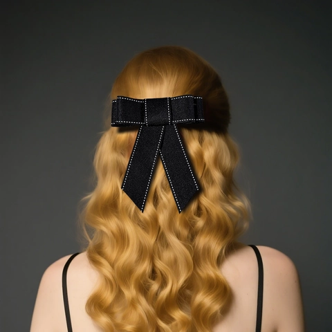 Haarspange Mit Schleife Im Koreanischen Stil Aus Gurtband Mit Kontrastnähten Damen Mädchen Alltag Schule Süßer Kopfschmuck