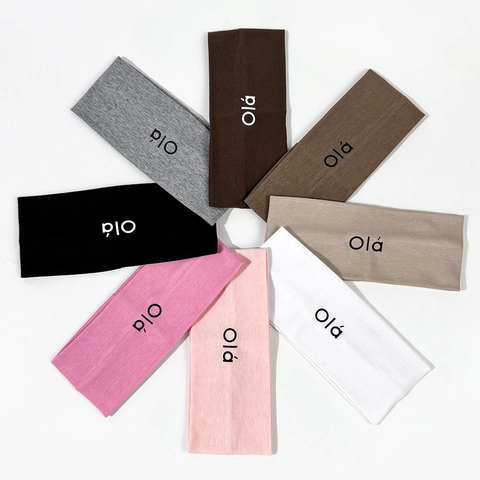 Women Men Yoga Sport Headband Sweat Wicking Knitted Hair Band With Ola Letter Print Elastic Casual Turban Headwrap Accessories