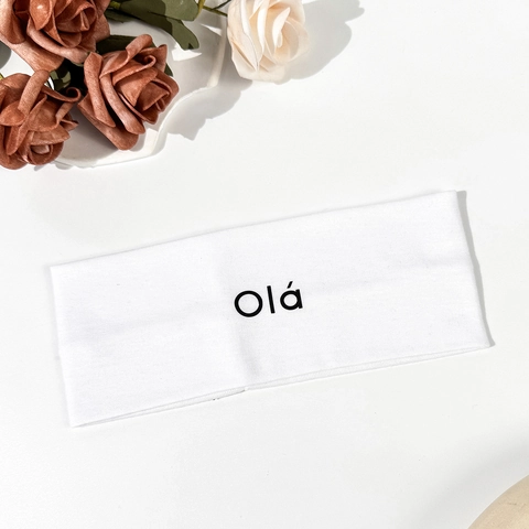 Women Men Yoga Sport Headband Sweat Wicking Knitted Hair Band With Ola Letter Print Elastic Casual Turban Headwrap Accessories