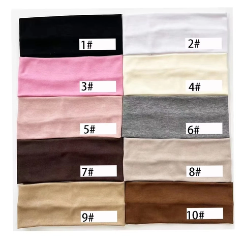 Knitted Sports Headband Solid Color Wide Ribbed Cotton Sweatband For Yoga Running Gym Hair Band Women Face Wash Headwear