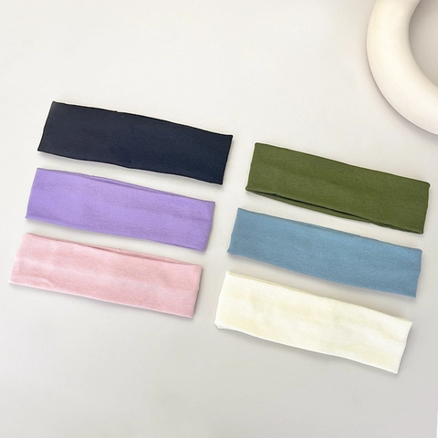 Banda para el Cabello Elástica de Punto Minimalista Color Sólido Diadema Deportiva de Yoga Suave para Mujer Uso Diario Cabello